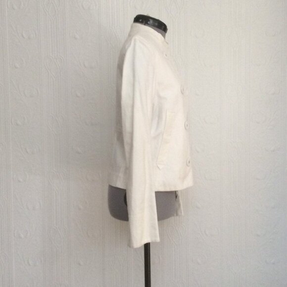 Cacharel summer cropped jacket in white canvas - Picture 2 of 4